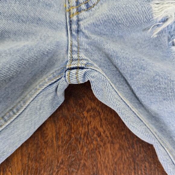 We The Free The Maggie Mid Rise Straight Leg Light Wash Destroyed Button Fly - Picture 3 of 9